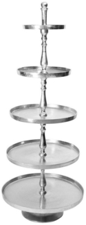 baario Etagere XXL Etagere 5-Stöckig 150cm, Metall, 150 cm groß Metall silber Antik Design Dekoration