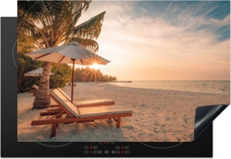 MuchoWow Herd-Abdeckplatte Sonnenuntergang auf Bora Bora, Vinyl, (1 tlg), Cerankochfeld Abdeckung, Herd Abdeckplatten Vinyl, 76x51 cm