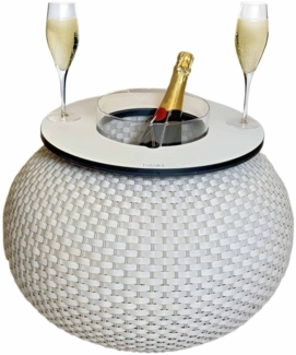 COOTAB Cooler Table MILANO Beistelltisch mit Acryl-Kühler - Champagner