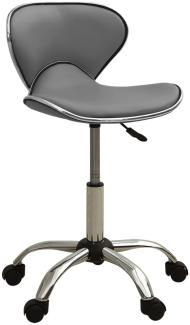 vidaXL Friseur Rollhocker Grau Kunstleder [323678]