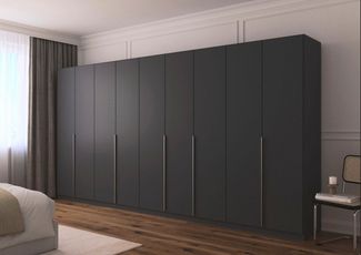OTTO home Drehtürenschrank Kleiderschrank Schrank Garderobe AGORDO TOPSELLER Schlafzimmer (in zwei Griff-Farben, Breiten 91-405 cm, Dekor- oder Hochglanzfront) durchdachte Innenausstattung, in 8 Breiten und 2 Höhen MADE IN GERMANY