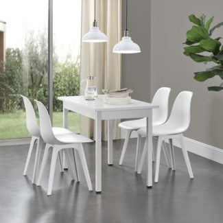 4er Set Esszimmerstuhl Brevik 83 x 54 x 48 cm Weiß