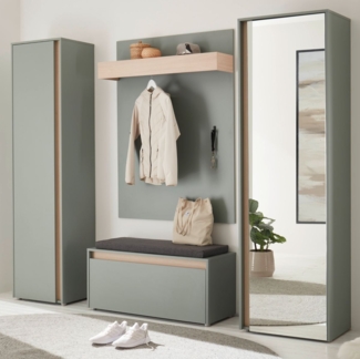 Garderobe Set 5-tlg. Center in Salbei und Eiche 230 x 200 cm