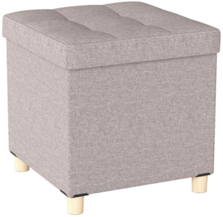 COSTWAY Sitzhocker, mit Stauraum, Fußhocker mit gepolstertem Deckel, 45x45x45cm