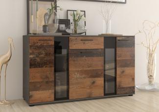 Salsa Kommode Sideboard Wohnwand Wohnzimmer Anbauwand Old Wood + Matera