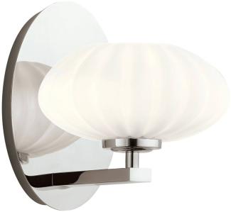 Elstead Lighting QN-PIM1-PC QUINTIESSE Wandleuchte Pim G9 3W LED IP44 3000K Stahl, Chrom poliert; Opalglas Satin satiniert L:21. 9cm H:20. 3cm B:17. 9cm dimmbar