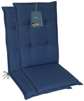 LILENO HOME Hochlehnerauflage Gartenstuhl Auflage, bequeme Sitzauflage für Gartenmöbel, Stuhlkissen, (2 St, 2er Set), Polsterauflage Dunkelblau, Sitzpolster für Klappstühle