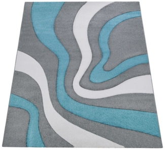 KADIMA DESIGN Teppich Abstrakt Wohnzimmer schmutzabweisend Teppich Kurzflor, Rechteckig, Höhe: 16 mm, Florhöhe: 12 mm, 100% Polypropylen, Rechteckig, 80x150cm, Türkis