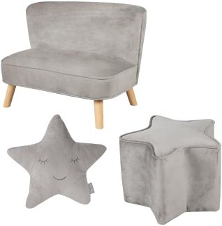 Roba 'Lil Sofa' 3-tlg. Kindersofa-Set, mittel, silbergrau