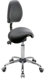 meychair Hocker 4132 A4R-MED-TR-KL2 Rollen Rücken schwarz