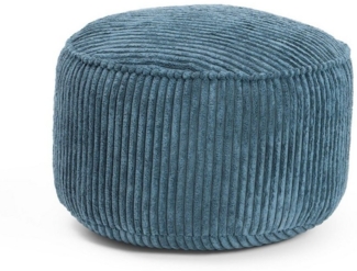 Lumaland Pouf Sitzhocker Cord Ablage kompakt 25x45 cm, pflegeleicht, Indoor Relaxen