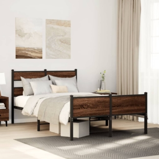 vidaXL Bettgestell ohne Matratze Braun Eiche 120x190 cm Holzwerkstoff 4017341