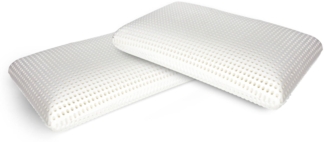 Dmora Set mit 4 Kopfkissen Basilico, Bettkissen, Ergonomisches Produkt, Schlafzimmerkissen, Made in Italy, 70x40 h16 cm, Weiß