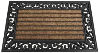 SIENA HOME Gummimatte "Impalla" eckig, 45 x 75 cm Gummi/Kokos schwarz/natur, mit Kokosfaser