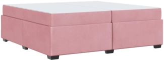 vidaXL Bettgestell mit Matratze Rosa 200 x 200 cm Samt 3399313