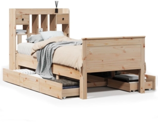 vidaXL Bücherregalbett ohne Matratze 75x190 cm Massivholz Kiefer 3308945