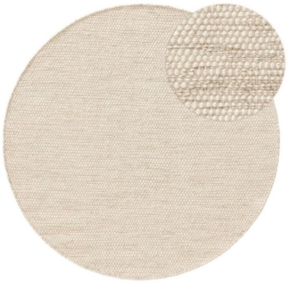 benuta Wollteppich Rocco, rund, Höhe: 5 mm, Teppich Wohnzimmer, Schlafzimmer, Esszimmer, Flur, Kunstfaser, Cozy