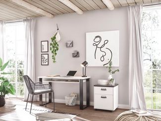 Home affaire Schrank-Set SHERWOOD, (2-St), Büromöbel Set, mit Apothekergriffen aus Metall, Breite ca. 165 cm