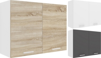 VCM Küchenschrank Breite 80 cm Holztür Hängeschrank Küche Küchenmöbel Esilo Weiß