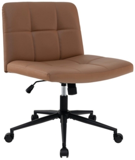 COSTWAY Bürostuhl, mit Rollen & Wippfunktion, höhenverstellbar drehbar Braun