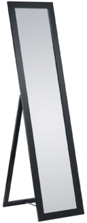 Standspiegel Tina, Glas, Schwarz, Verspiegelt