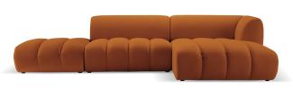 Micadoni Modulares Ecksofa offen Harry 5-Sitzer Rechts Samtstoff Terrakotta