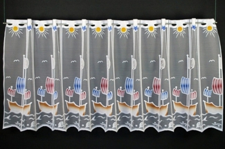 Gardinen Kranzusch Scheibengardine für Kinder Piratenschiff (1 St), Stangendurchzug, transparent, Stablöcher,transparent