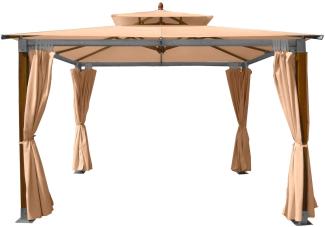 anndora Gartenpavillon 3,6x3,6 m Teakholz braun Gartenpavillon