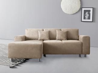 Guido Maria Kretschmer Home&Living Ecksofa Györ, L-Form, wahlweise mit Bettfunktion und Bettkasten incl. 2 Zierkissen