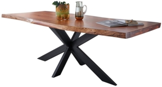 Baumtisch "Pune" 160x90cm Akazie & Eisen schwarz