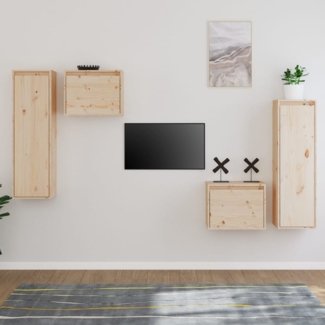 vidaXL TV-Schränke 4 Stk. Massivholz Kiefer [3100249]