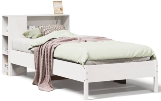 vidaXL Massivholzbett mit Regal ohne Matratze Weiß 90x190 cm Kiefer 3322853