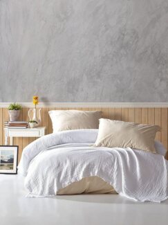 BOHORIA Tagesdecke BOHORIA® Premium Musselin Tagesdecke „Pure“ 100% Baumwolle, 200x250cm, Kann für Bett, Sofa, Stuhl, Outdoor und Indoor genutzt werden.