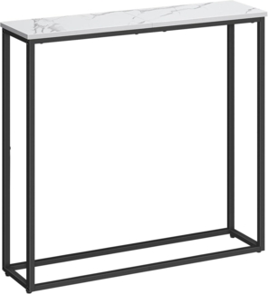 Schmaler Konsolentisch 75 cm Marmor Weiß Beistelltisch Flur EBM76XG01