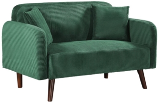 2-Sitzer Sofa Midt 132x70x81 cm Cord Grün [en. casa]
