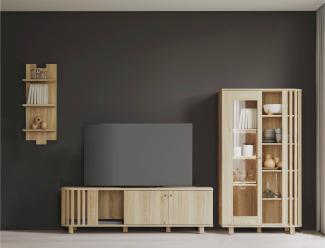 Wohnwand RANFLURY 01 Wohnzimmerschrank 3-tlg. Optik: Mauvella Eiche