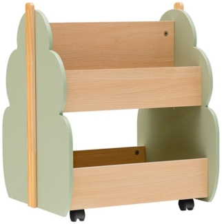 COSTWAY Kinderregal 2 Ebenen Spielzeugregal, mit Rollen, 52 x 46 x 62,5cm