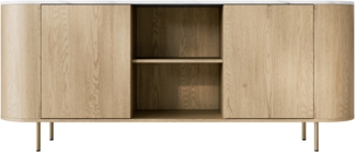 Kommode Lygrint 180 2D (Farbe: Eiche Cremona / Marmor Weiß + Gold)