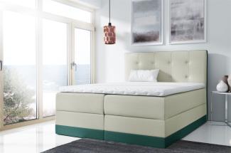 Boxspringbett BALEA 120x200cm Creme- Meeresgrün