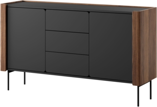 Kommode Wiseri KSZ141 (Farbe: Nuss Warmia / Schwarz)