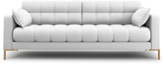 Micadoni Sofa Mamaia 4-Sitzer Strukturierter Stoff Hellgrau Metall Gold