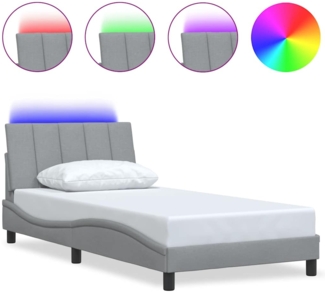 vidaXL Bettgestell ohne Matratze "Hanko" Hellgrau 100x200 cm Stoff 3310440