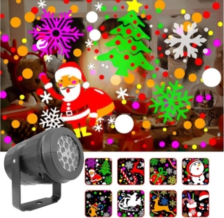 Merry 2024 Projektionslampe LED Projektorlampe Weihnachten,LED Dekolicht Projektionslicht, Normaler Stil, LED-Sternenhimmel