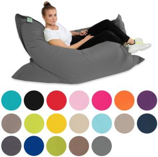 Green Bean© Sitzsack "Square" XXL 140x180cm 380 Liter Bean Bag EPS Perlen Füllung Riesensitzsack Waschbar Wetterfest Lounge Sitzkissen Beige