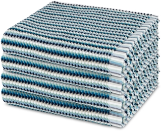 Möve Bliss 4 tlg. Frottier-Set - 4 X Handtuch (50 X 100cm) - 500 - Blau / grün