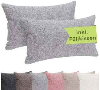 Selfitex Dekokissen 2er Set, 30x50/40x40/40x60/50x50 inkl. Füllkissen, Farben zur Auswahl, robuster Polsterstoffbezug mit weichen Füllkissen