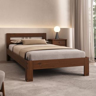 IDIMEX Massivholzbett THEO, Einzelbett aus Massivholz 90x200 cm- kastanie