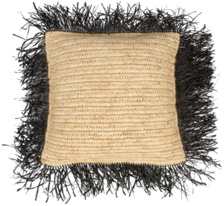 Der Raffia Kissenbezug - Natur Schwarz - 40x40 - Natürliches Schwarz - 40x40x10cm