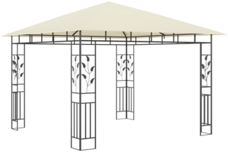 vidaXL Pavillon mit Moskitonetz, 180 g/m², Stahl/Polyester Creme, 3 x 3 x 2,73 m