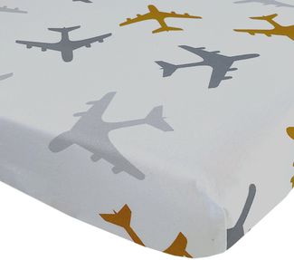 Bink Bedding Planes Spannbettlaken Ocker 70 x 150